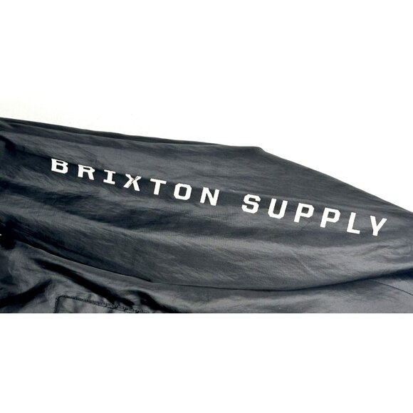 Brixton Supply Mens Windbreaker Jacket Lightweight Snap Button Lined Black Small - Picture 6 of 16